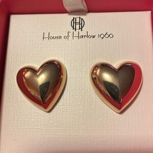 NWOT House of Harlow 1960 Gold Heart Earrings